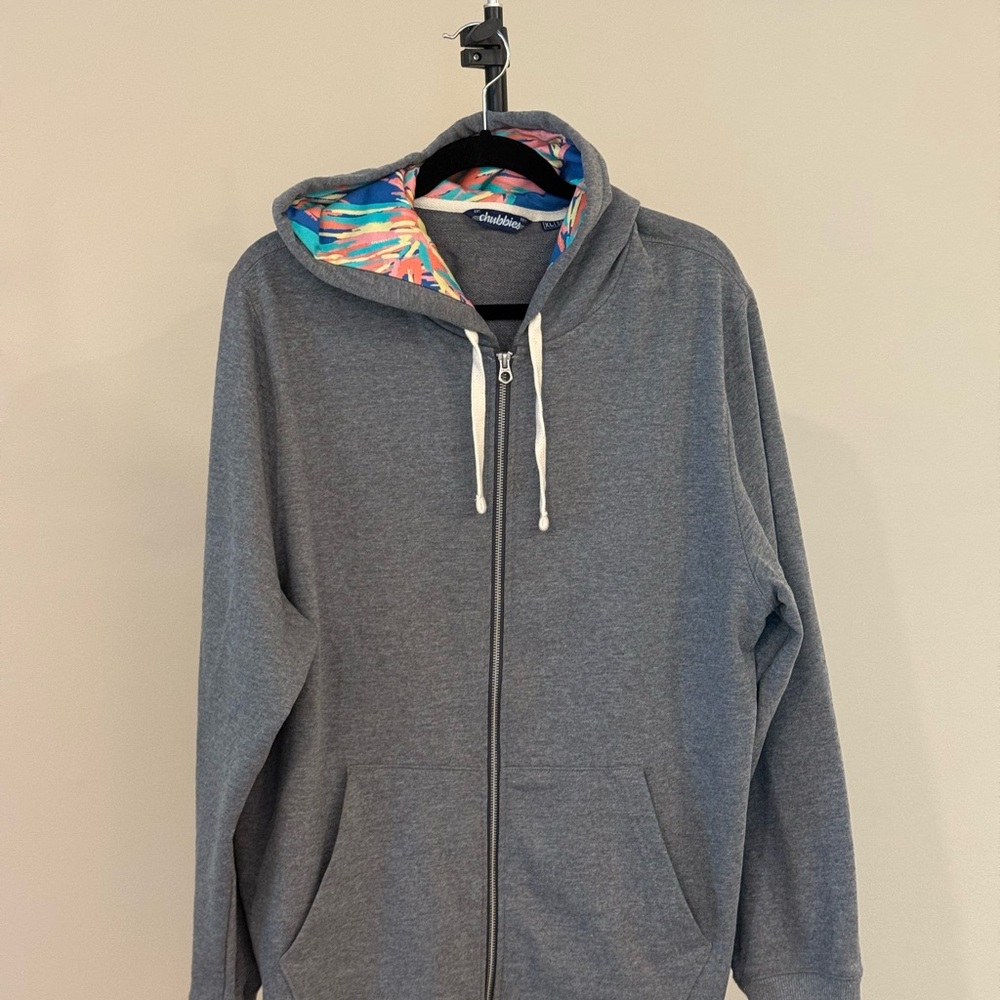 Chubbies Gray Hoodie with Multicolor Lining